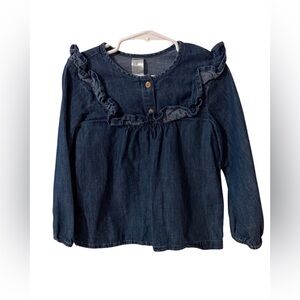 H&M Blue Denim Ruffle Blouse for Kids